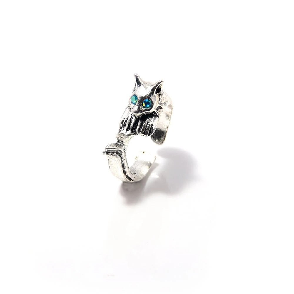 Silver Cat Ring